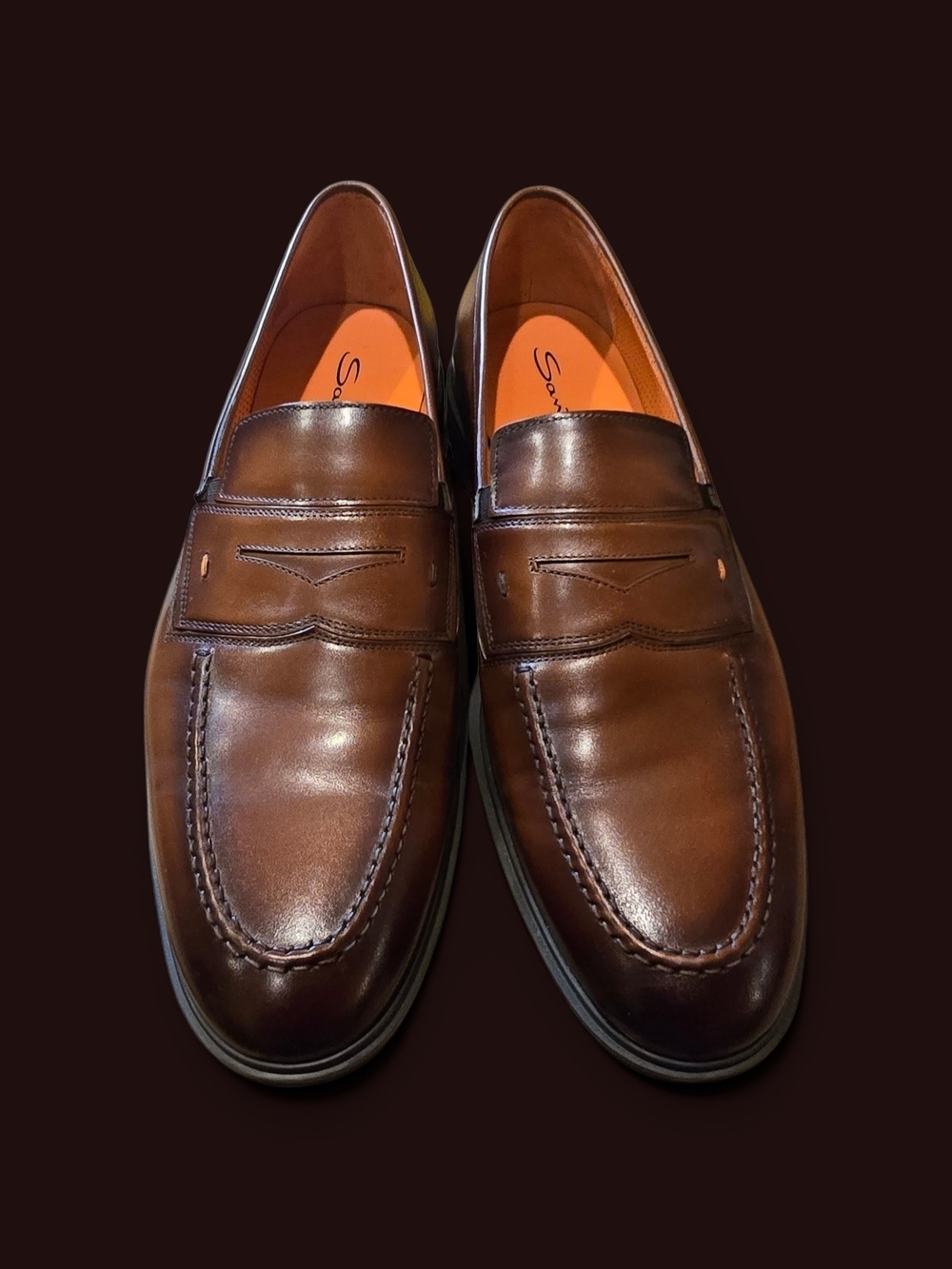 Santoni Brown Leather  Shoes - Picture 2 of 6